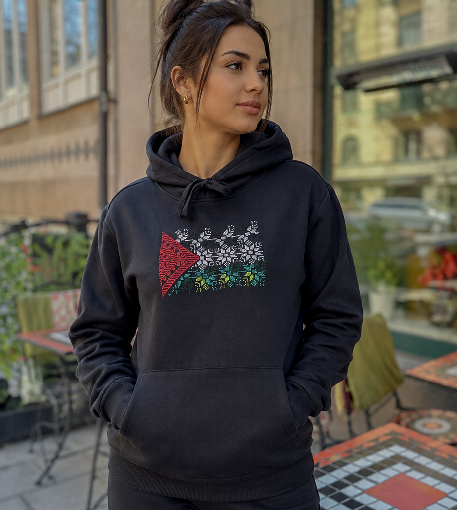 Broderi vävning handgjord på hoodie