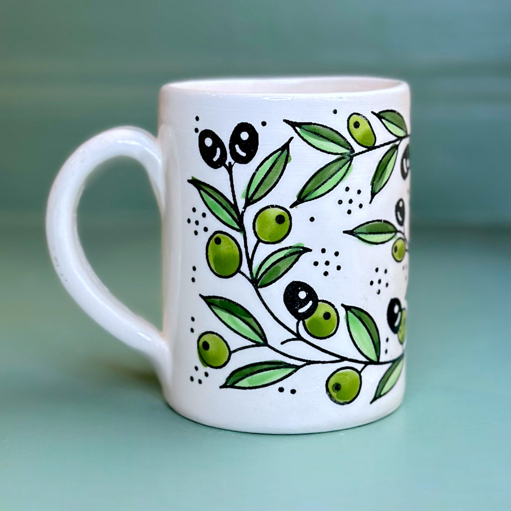 Handmade Ceramic Mug - Olive Branches