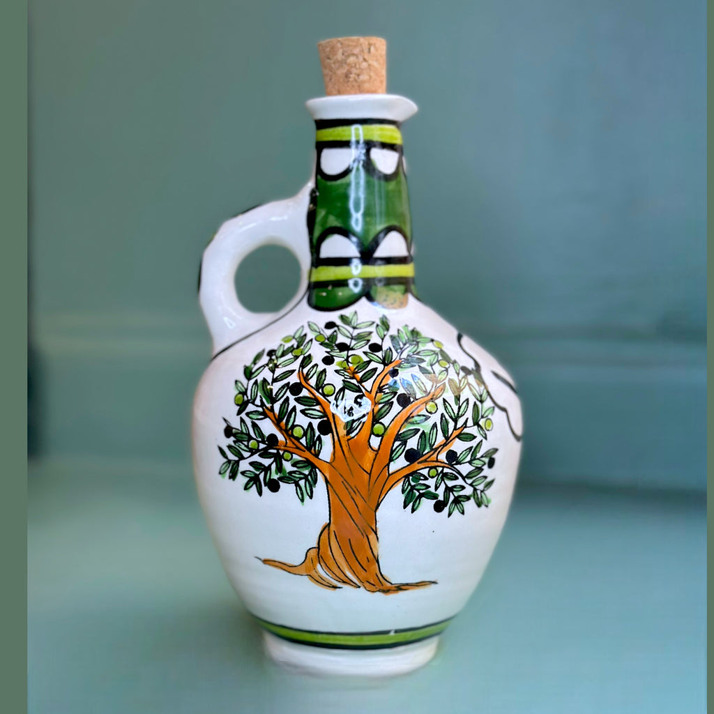 Handmade Ceramic Olive Oil Jug –  Olive tree