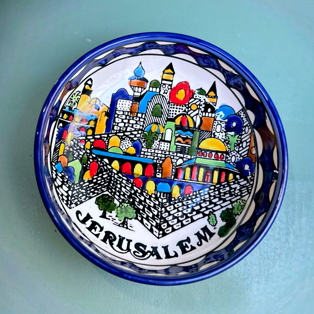 Handmade Ceramic Bowls - Jerusalem City 15 cm
