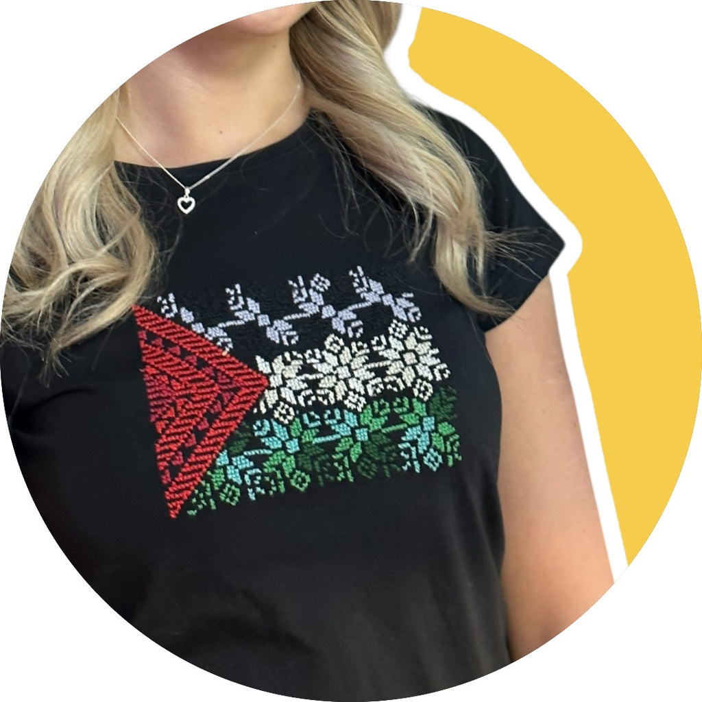 Broderi vävning handgjord på T-shirt